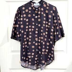 Artful Dodger Shirt Mens XL Short Sleeve Cotton Hemp Floral Indie Streetwear